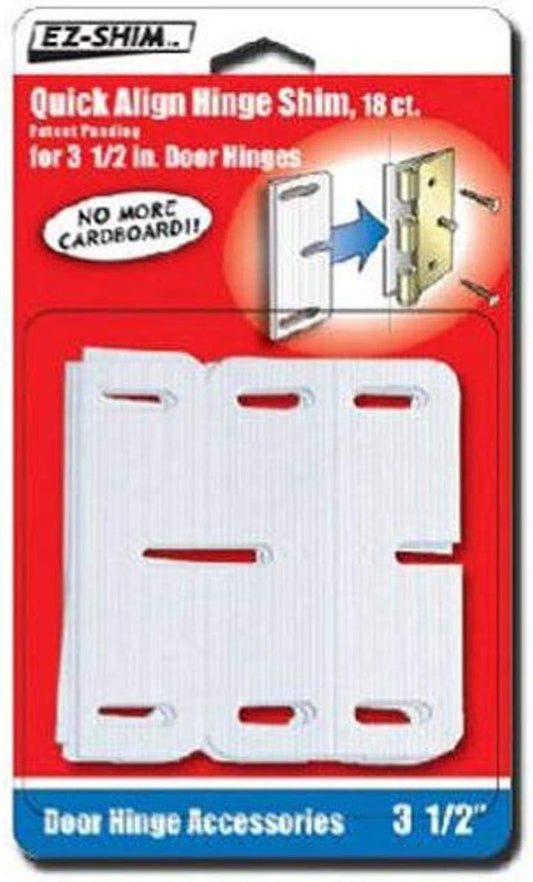 E-Z Shim HS350BP 3.5" Hinge Shim, 18 Count, White - Pack of 1