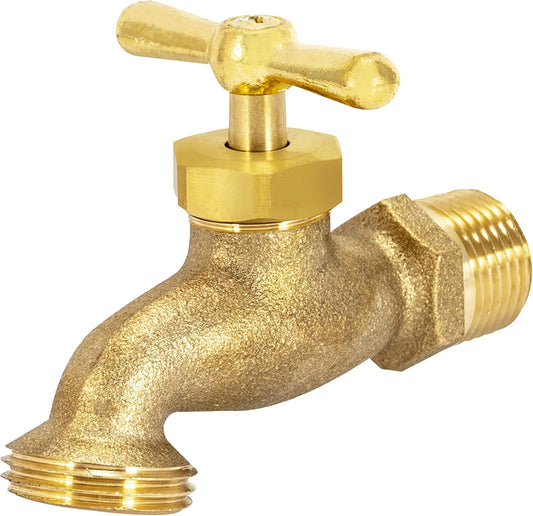Eastman 20181 Brass Irrigation Hose Bibb with 1/2 Inch MIP and MHT Connections
