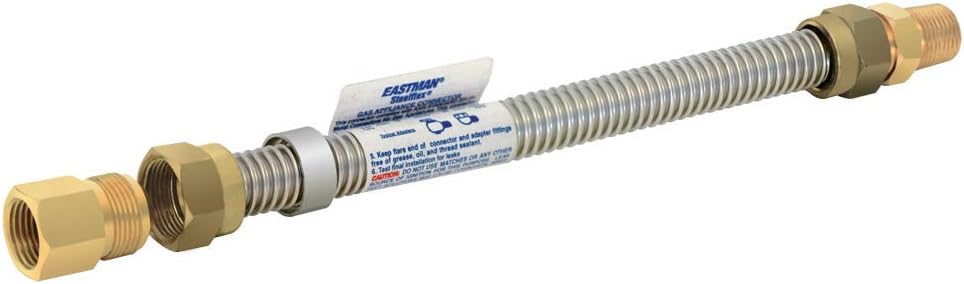 Eastman 404112 12" Stainless Steel Steel-Flex Gas Connector, Female x 1/2" Male, 12 inch Length
