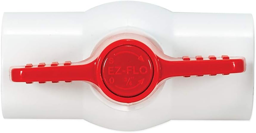 Eastman EZ-FLO 3/4 Inch Slip Schedule 40 PVC Quarter Turn Ball Valve with Brass Plumbing Fitting