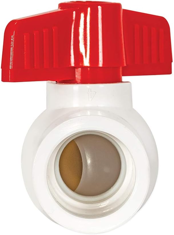 Eastman EZ-FLO 3/4 Inch Slip Schedule 40 PVC Quarter Turn Ball Valve with Brass Plumbing Fitting