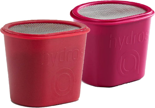 Eco-Friendly Colorful Water Filters for Hydros Bottles & Pitchers - 2 Pack Dark Red + Rose Red - BPA Free