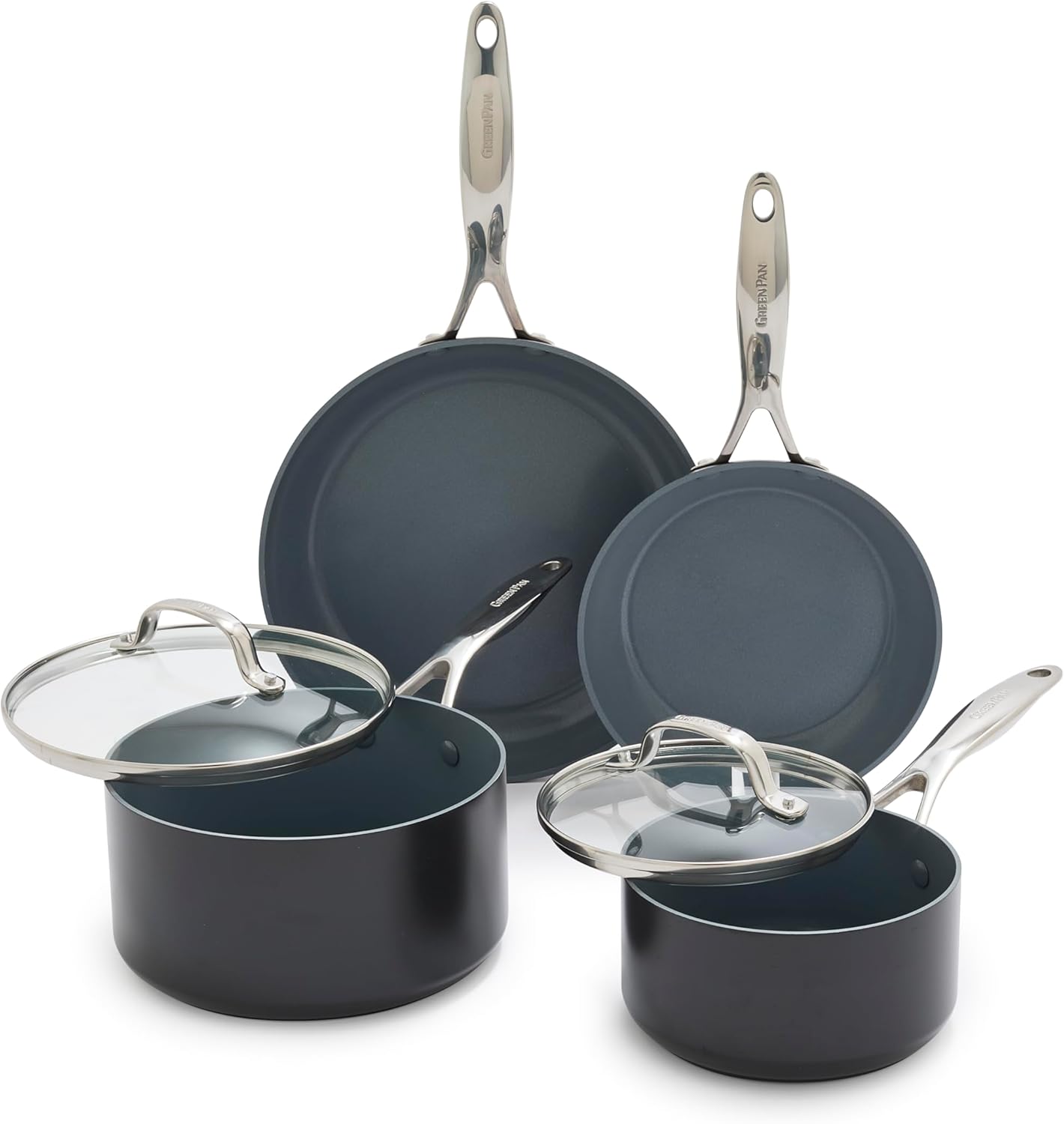 Eco-Friendly GreenPan Valencia Pro Ceramic Nonstick Cookware Set, Induction Compatible, Gray, PFAS & PFOA-Free
