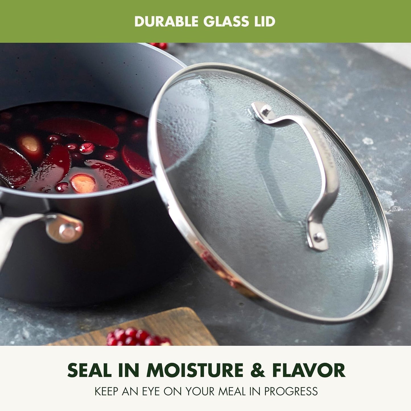 Eco-Friendly GreenPan Valencia Pro Ceramic Nonstick Cookware Set, Induction Compatible, Gray, PFAS & PFOA-Free