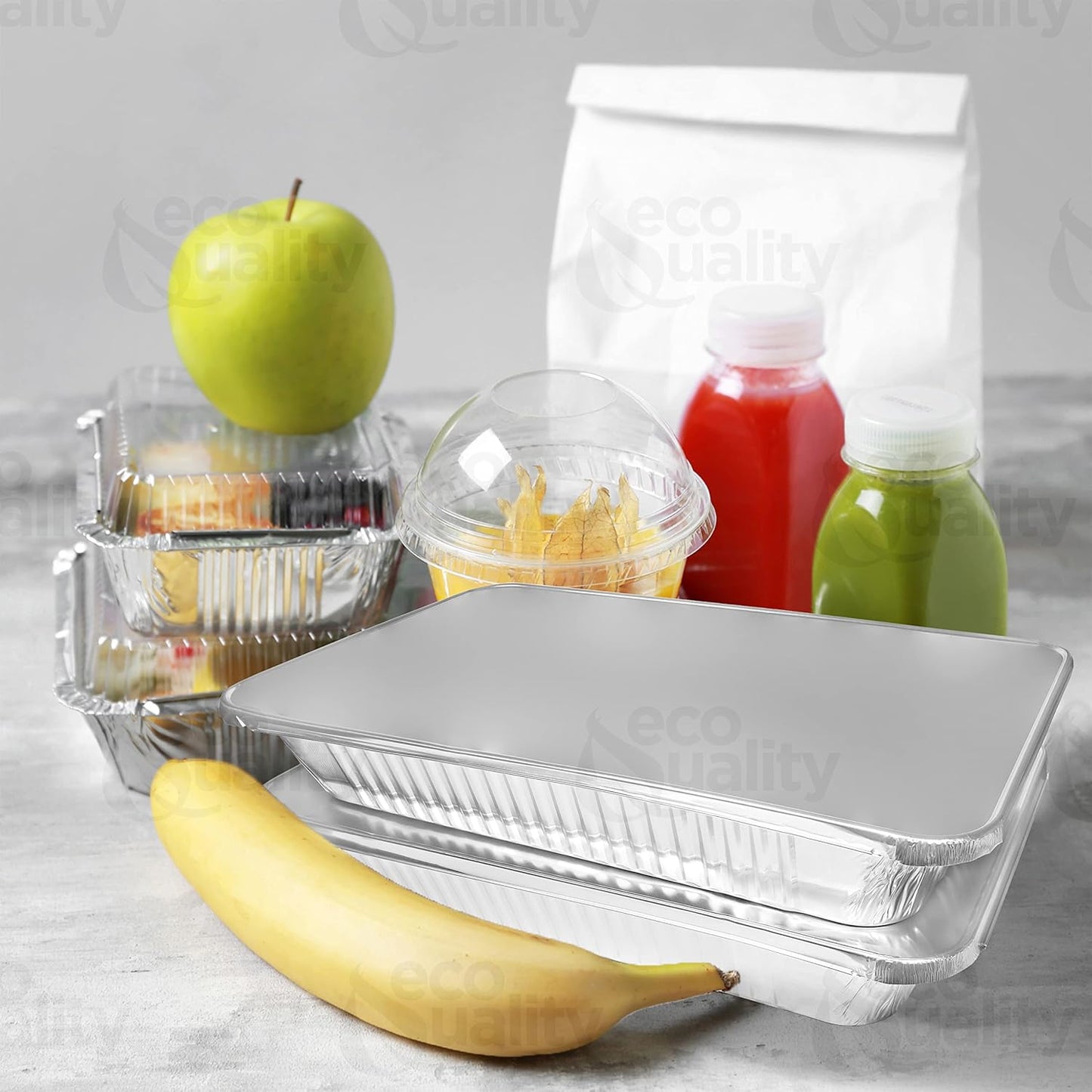 Eco-Friendly Heavy Duty Disposable Aluminum Pans with Lids - 9x13 Half Size Trays for Catering, Baking, Roasting - Steam Table Deep Pans for Food Storage - Pack of 400