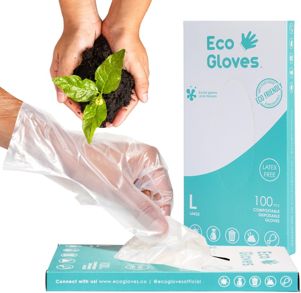 Eco-Friendly Plant-Based Gloves for Food Prep and Cleaning - Compostable and Sustainable