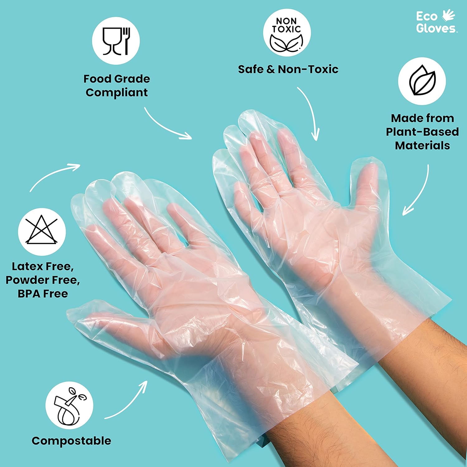 Eco-Friendly Plant-Based Gloves for Food Prep and Cleaning - Compostable and Sustainable