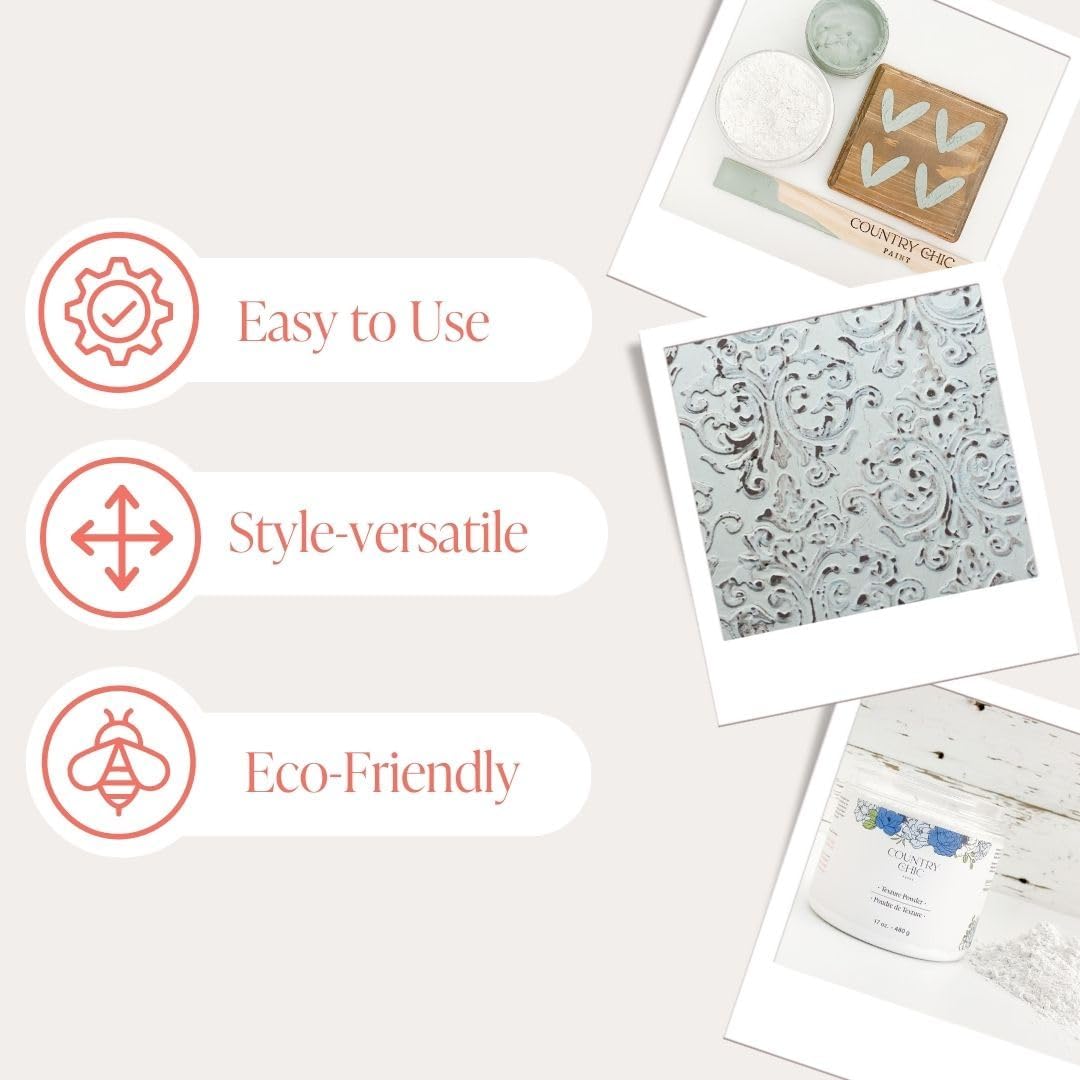 Eco-Friendly Texture Powder for Textured Paint & Rustic Furniture Finishes (17 oz)