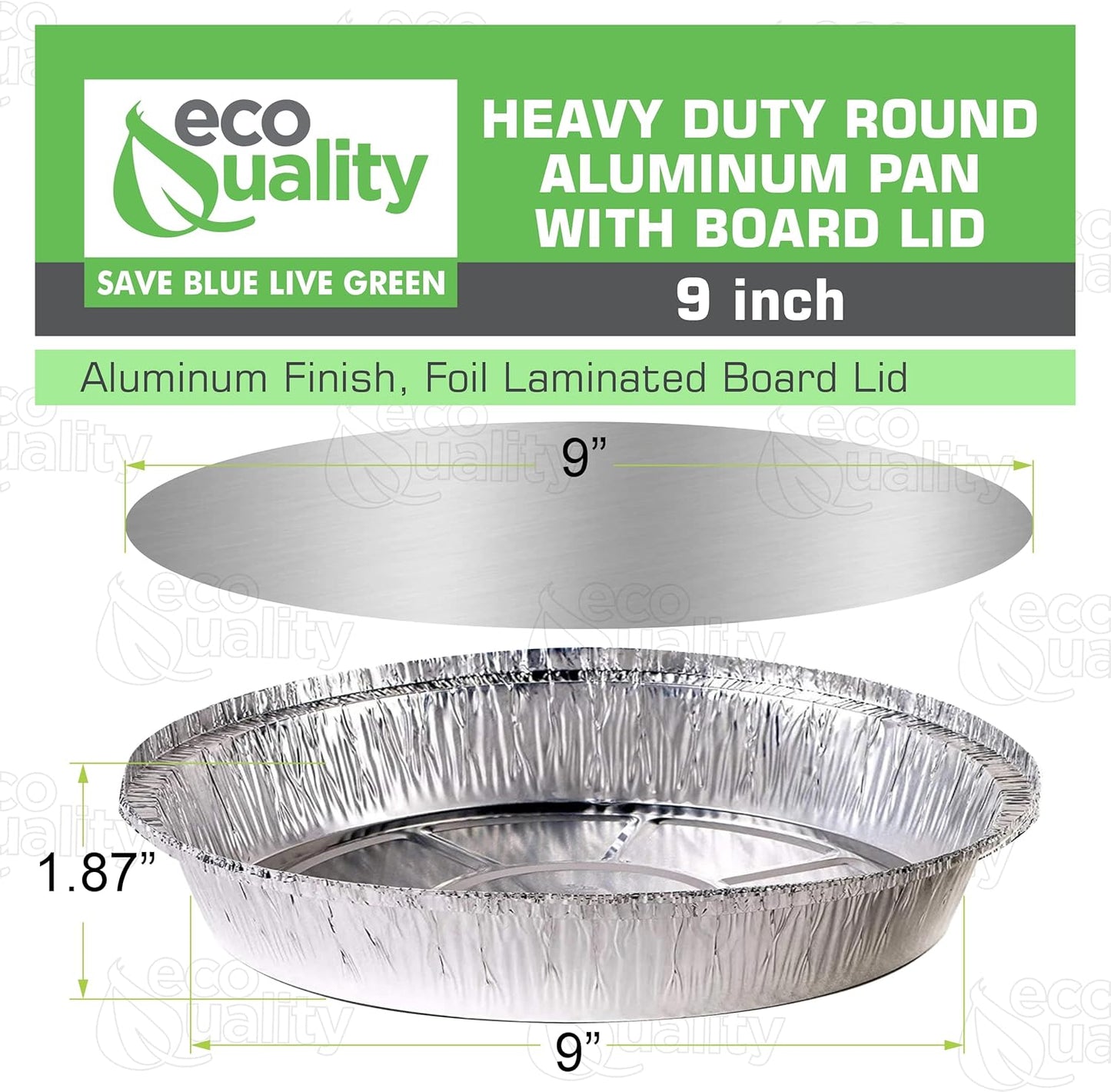 EcoQuality 9 Inch Disposable Round Aluminum Foil Pans with Board Lids - 400 Pack for Baking, Cooking, Catering, Parties
