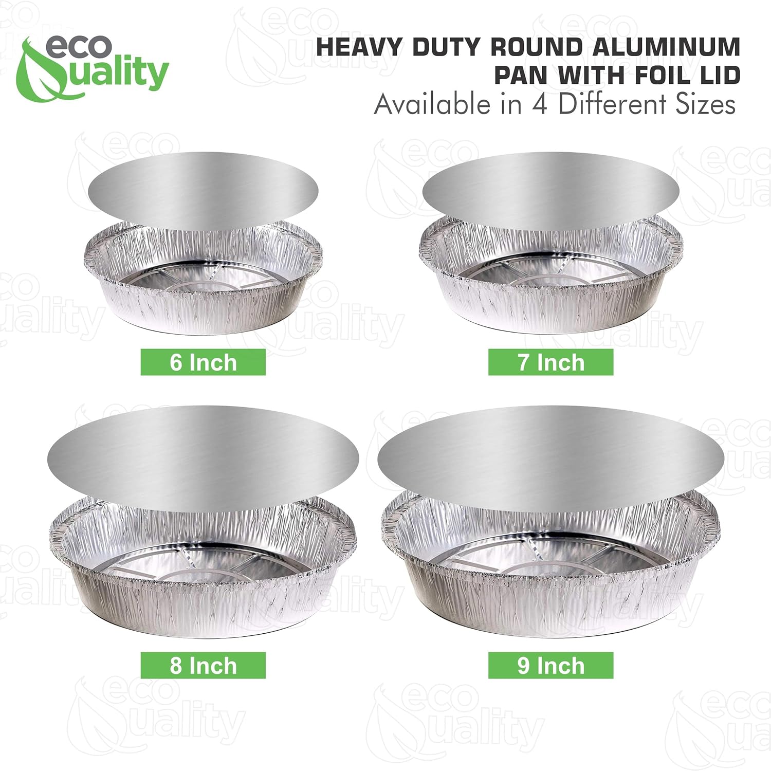 EcoQuality 9 Inch Disposable Round Aluminum Foil Pans with Board Lids - 400 Pack for Baking, Cooking, Catering, Parties