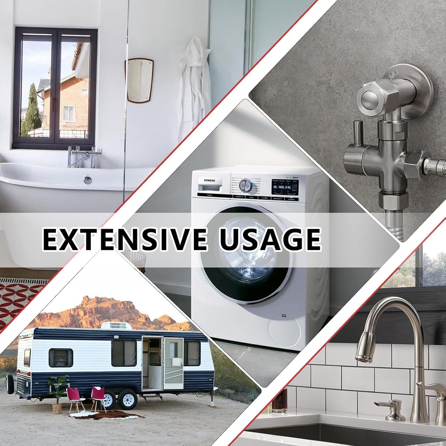 EFIELD Dual Compression Outlet Angle Stop Valve, 1/2" NOM x 5/8" OD, 3/8" x 3/8", Chrome Plated