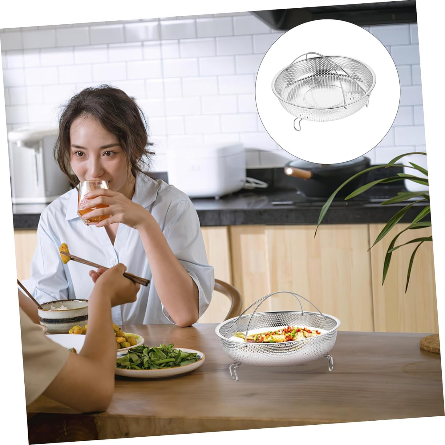 Electric Rice Cooker with Reusable Steaming Rack - CIYODO Cooker Steamer Basket