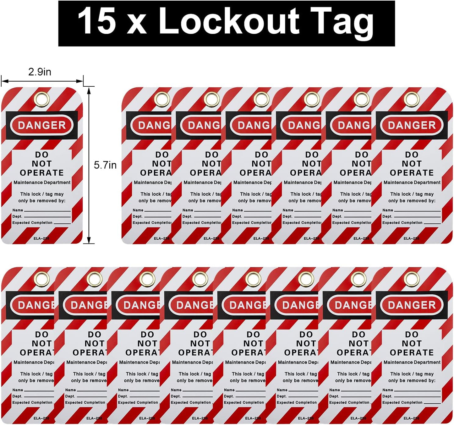 Electrical Lockout Tagout Kit with Group Lockout Hasps, Safety Padlocks, Tags, and Nylon Ties - Red Bag Included - WildKart