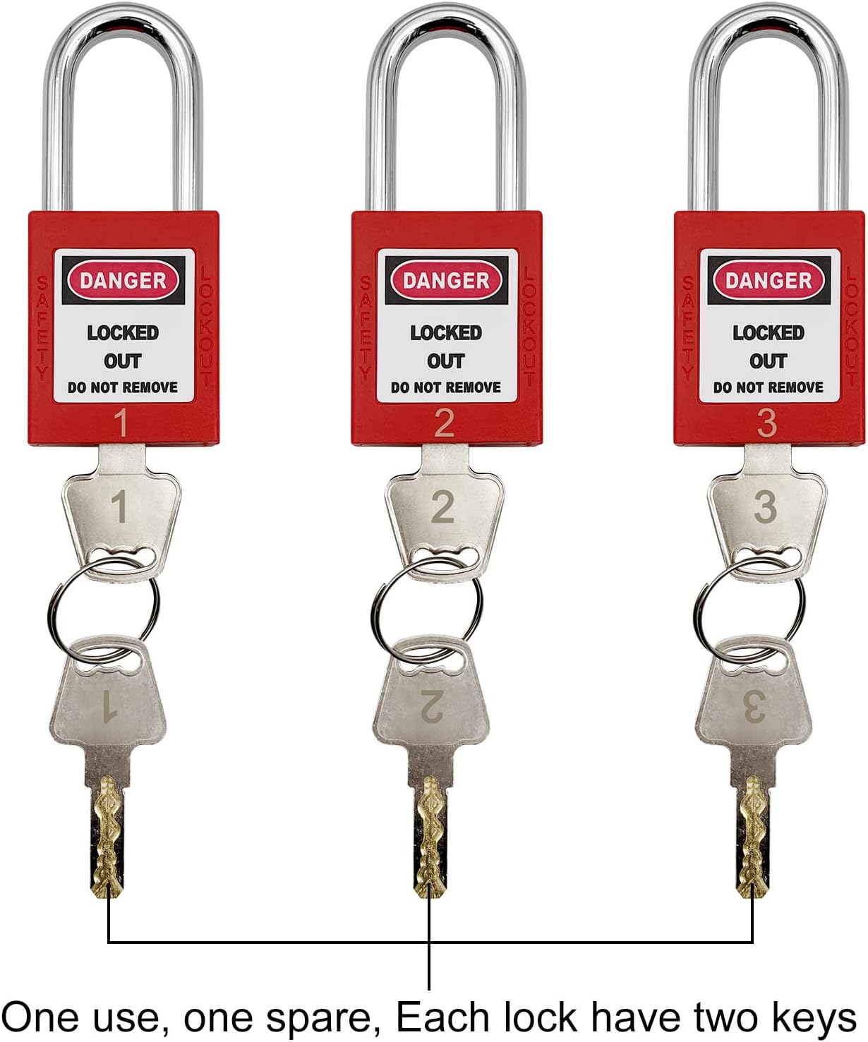 Electrical Lockout Tagout Kit with Group Lockout Hasps, Safety Padlocks, Tags, and Nylon Ties - Red Bag Included - WildKart