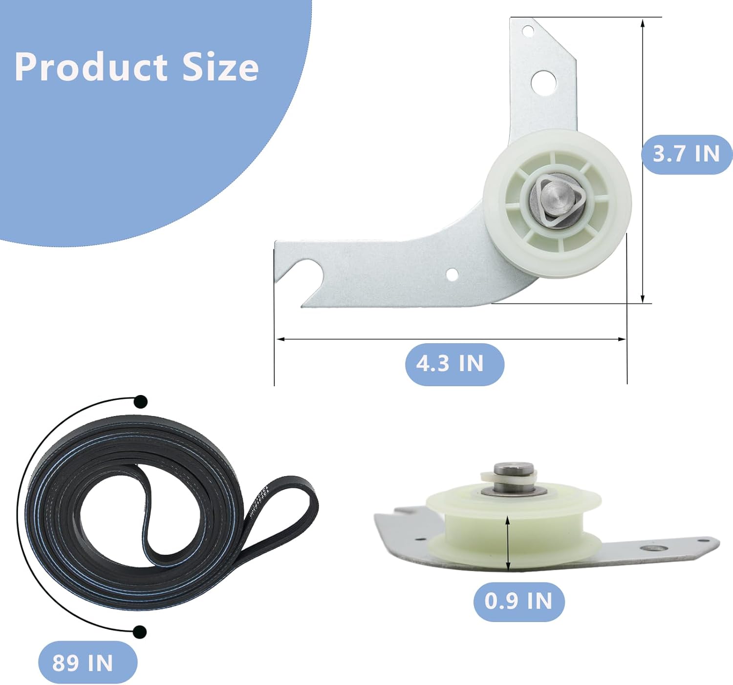 Electrolux Frigidaire Dryer Idler Pulley & Drive Belt Assembly - Replaces 134719300 AP4368855