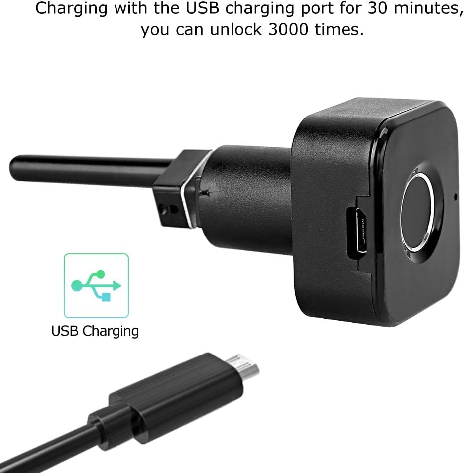 Electronic Fingerprint Cabinet Drawer Lock Kit with USB Charging - GOTOTOP Smart Safety Lock Kit for Cabinets