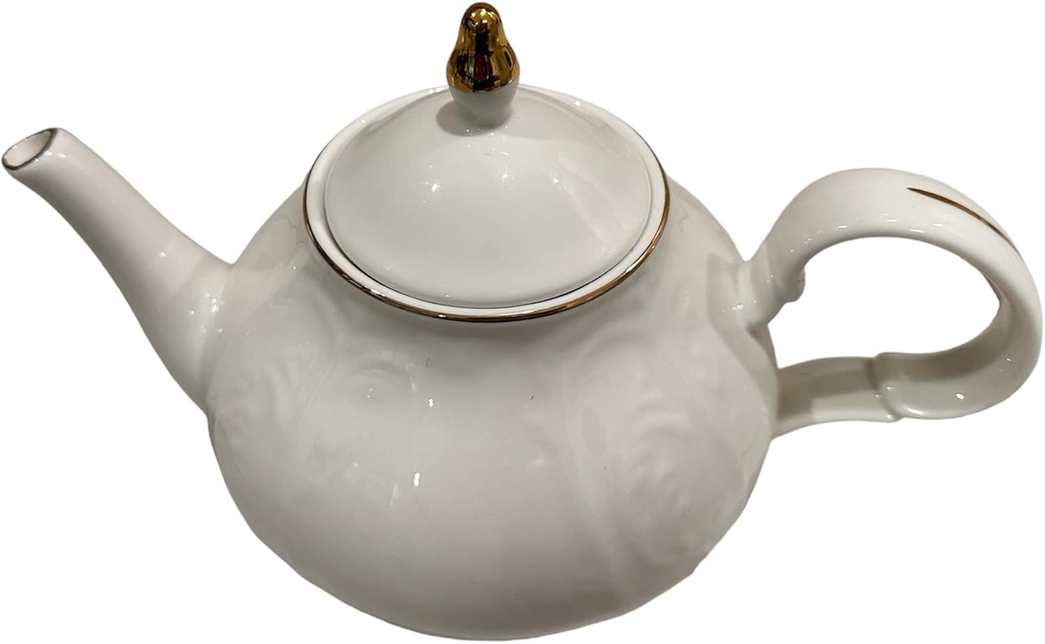 Elegant Vellezza Porcelain Teapot with Gold Trim and Lid