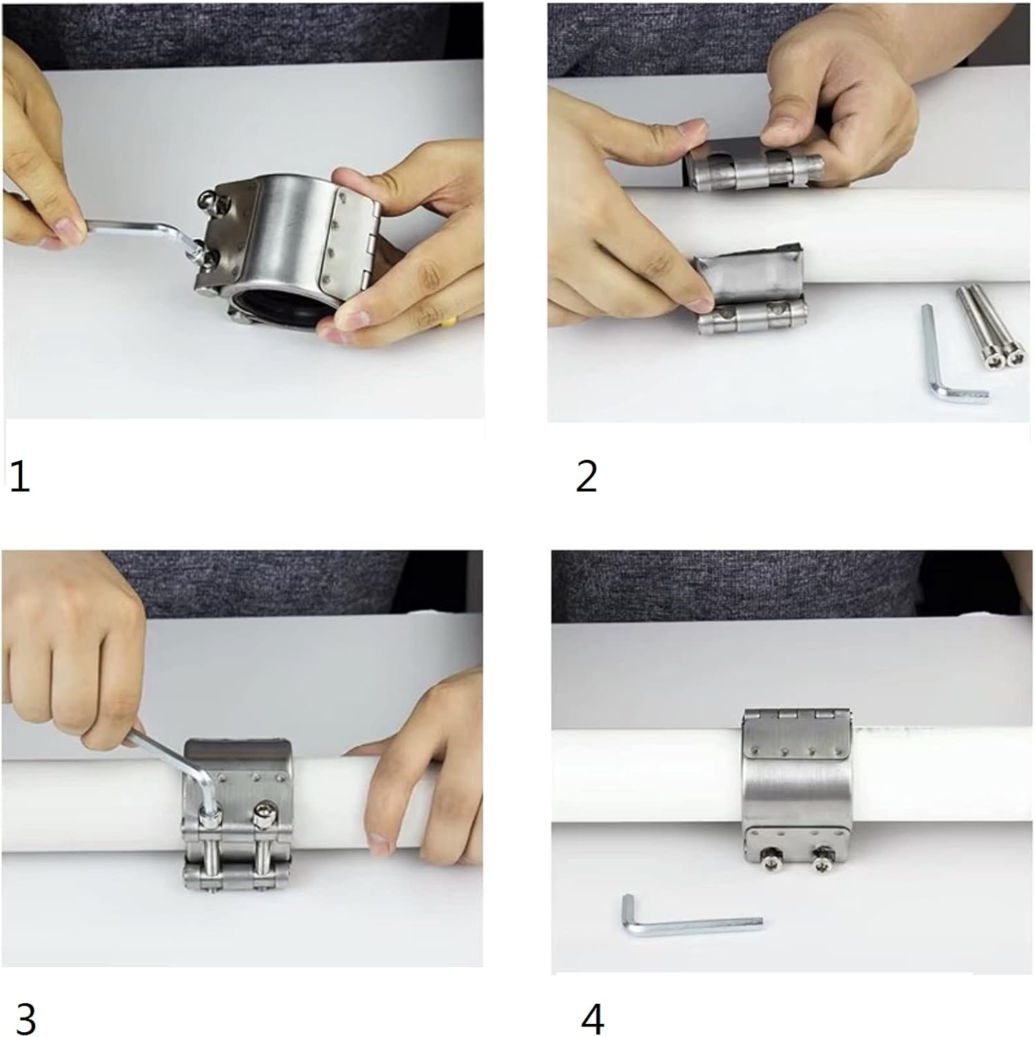 Emergency Pipe Repair Clamp for Plastic and Metal Pipes (47mm-51mm) - Leak Sealer Kit