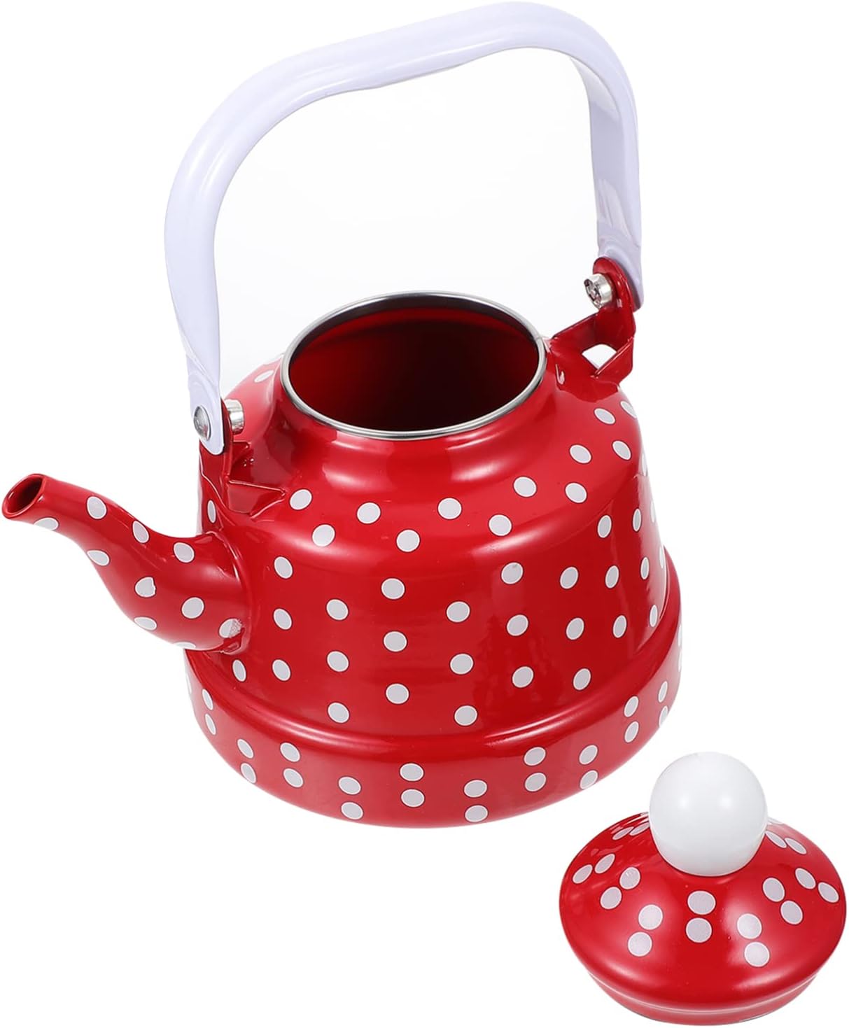 Enamel Stovetop Tea Kettle Set with Kungfu Teapot - Chinese Style Porcelain Tea Pot for Loose Leaves - Office and Home Use