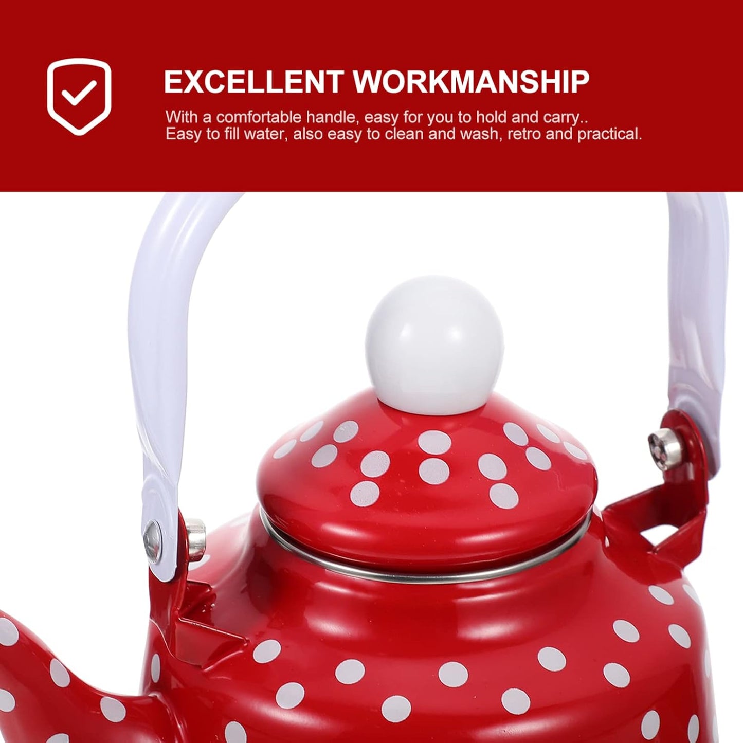 Enamel Stovetop Tea Kettle Set with Kungfu Teapot - Chinese Style Porcelain Tea Pot for Loose Leaves - Office and Home Use