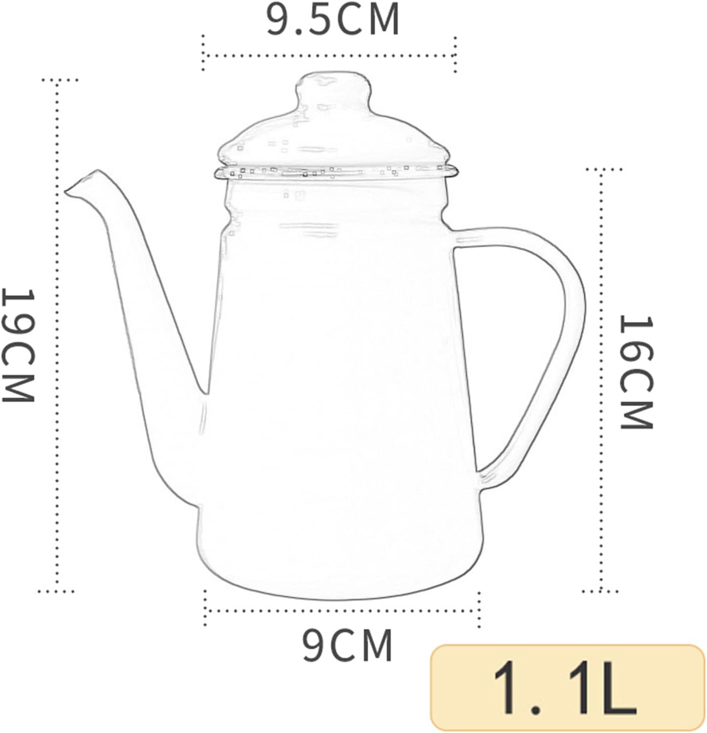 Enamel Tea Pot Set for Gas Stove and Induction Cooker, Ideal for Camping and Travel