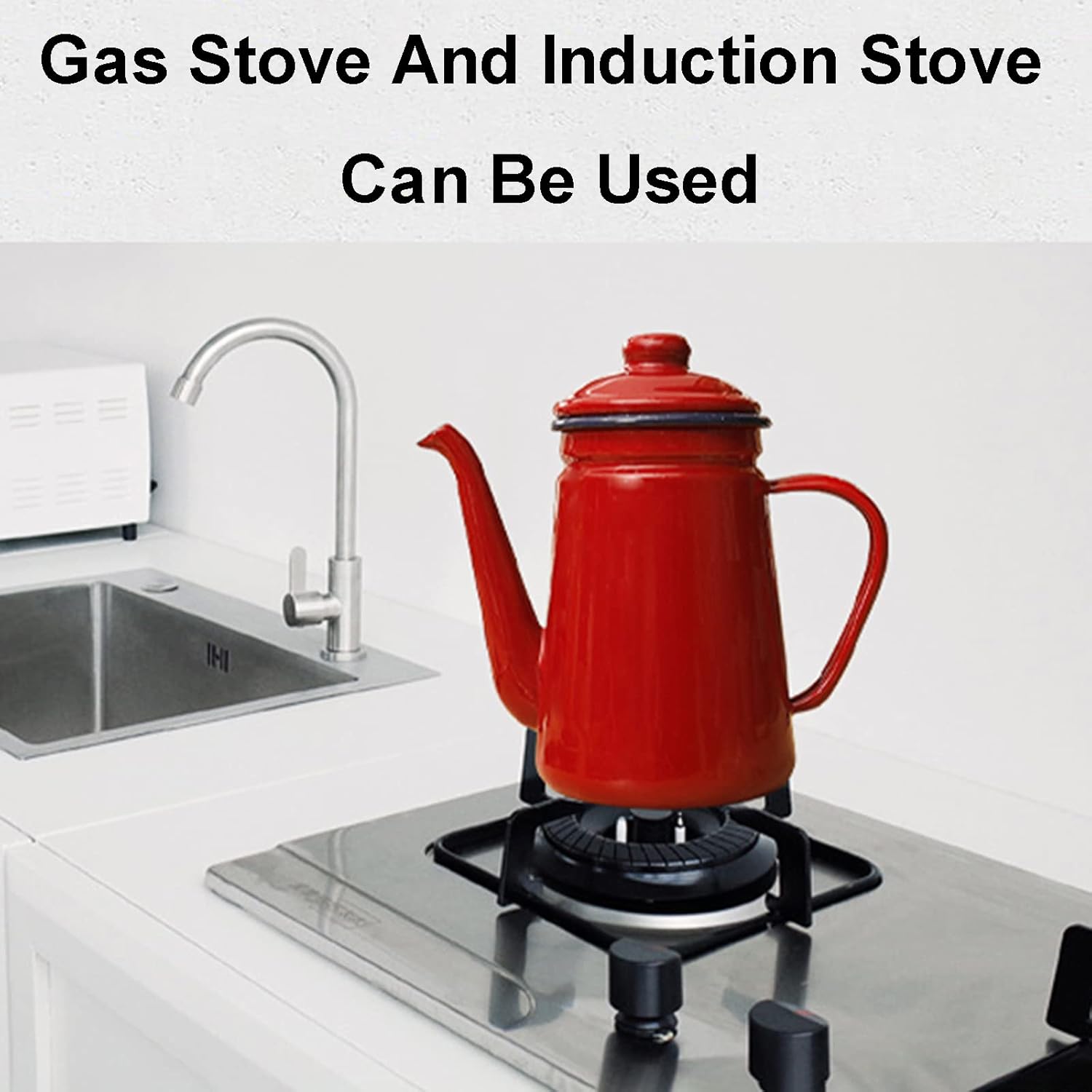 Enamel Tea Pot Set for Gas Stove and Induction Cooker, Ideal for Camping and Travel