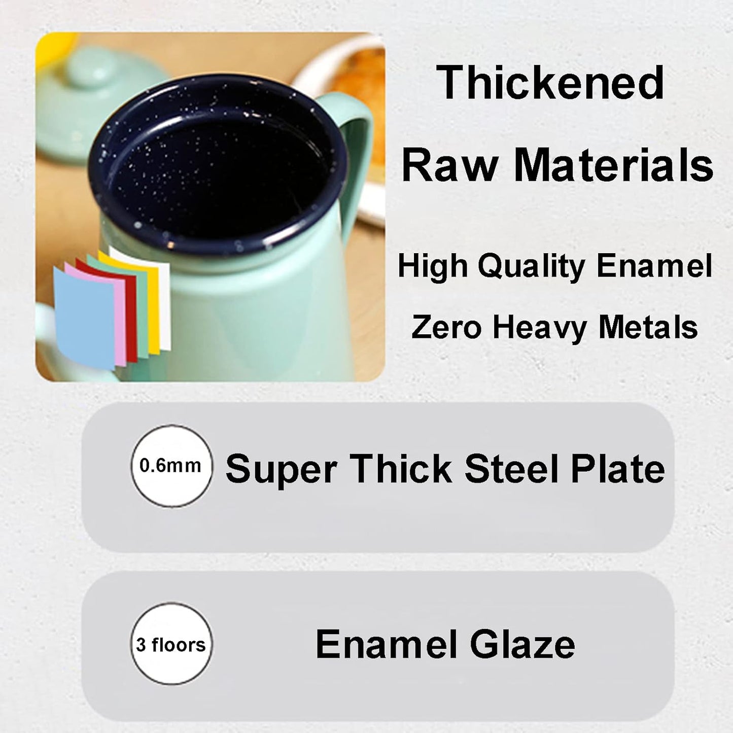 Enamel Tea Pot Set for Gas Stove and Induction Cooker, Ideal for Camping and Travel