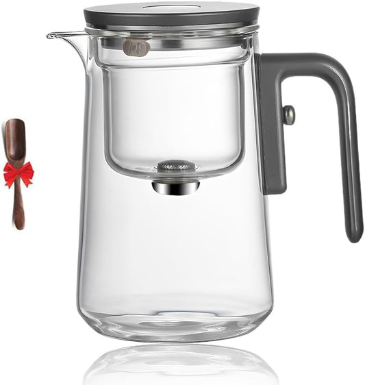 Enchantipot Magic Tea Pot with Water Separation Glass and Wooden Handle, Witchcraft Teapot - Gray 600ml