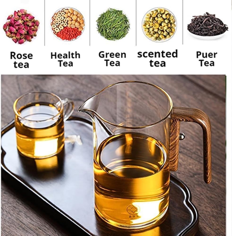 Enchantipot Magic Tea Pot with Water Separation Glass and Wooden Handle, Witchcraft Teapot - Gray 600ml