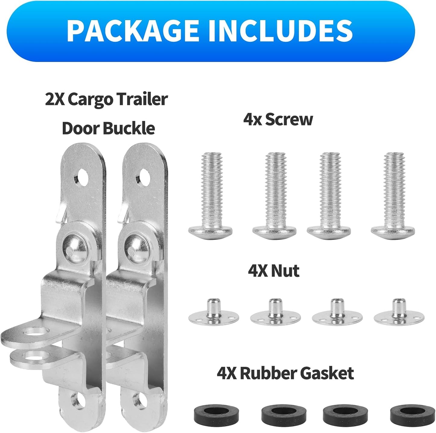 Enclosed Trailer Door Latch Hasp with Handle Keeper Padlock - Cargo Trailer Security Locking System