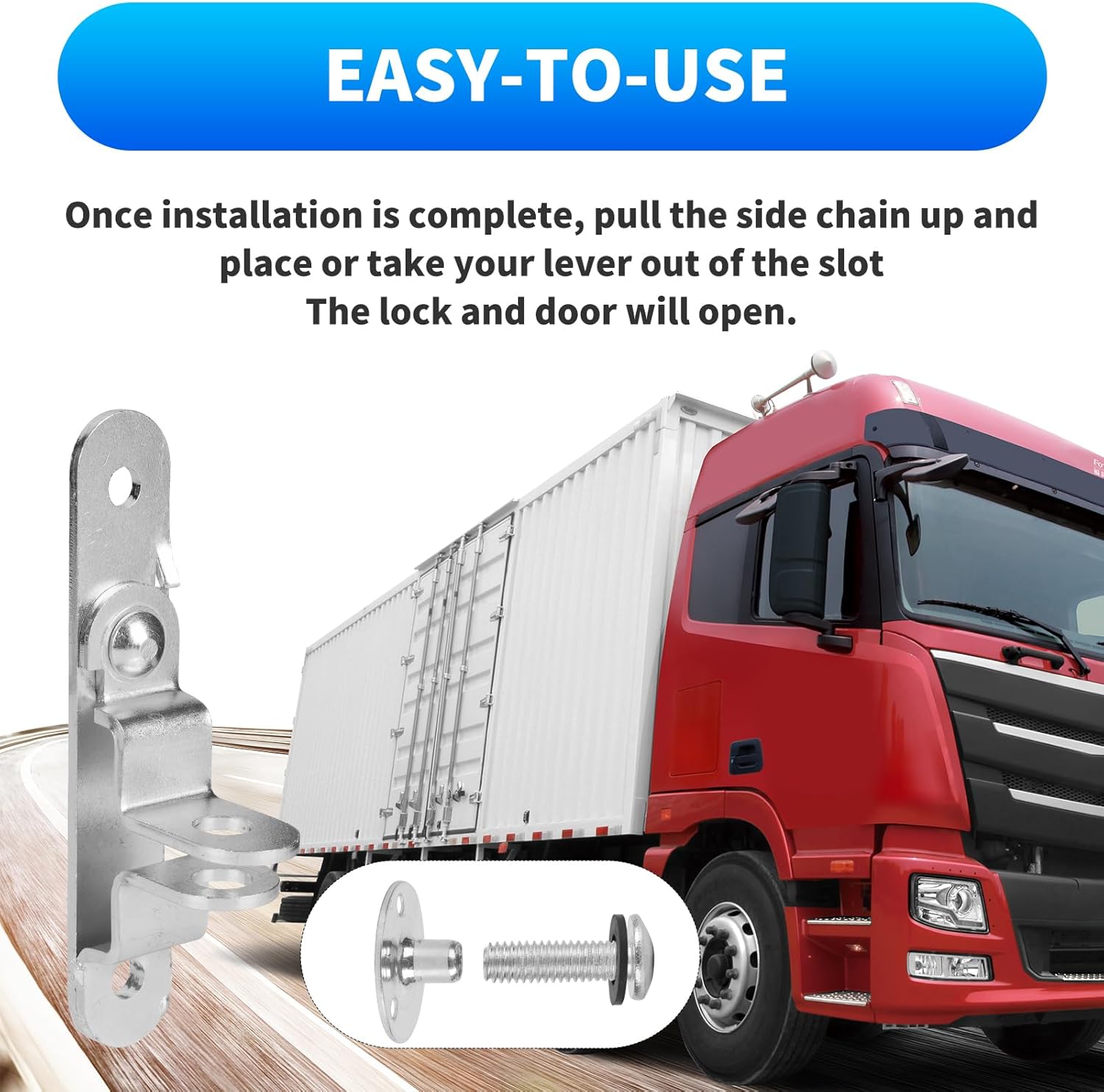 Enclosed Trailer Door Latch Hasp with Handle Keeper Padlock - Cargo Trailer Security Locking System