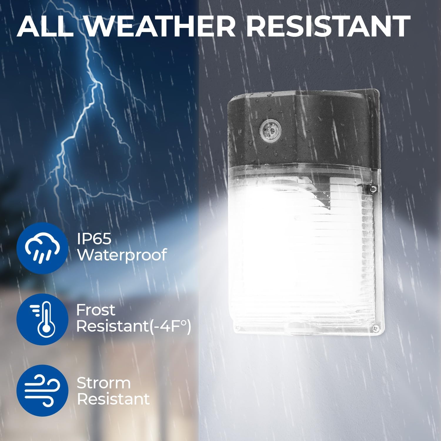 Energy-Efficient LED Wall Pack and Barn Light with Dusk to Dawn Sensor for Outdoor Lighting