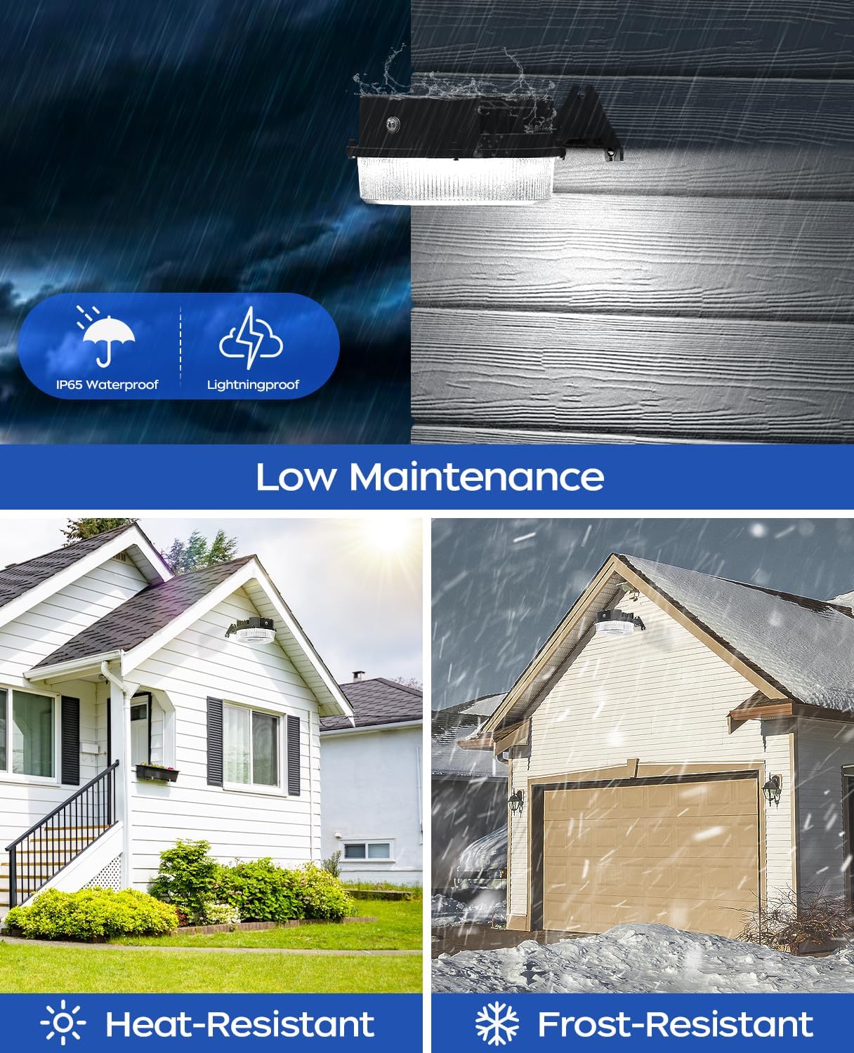 Energy-Efficient LED Wall Pack and Barn Light with Dusk to Dawn Sensor for Outdoor Lighting