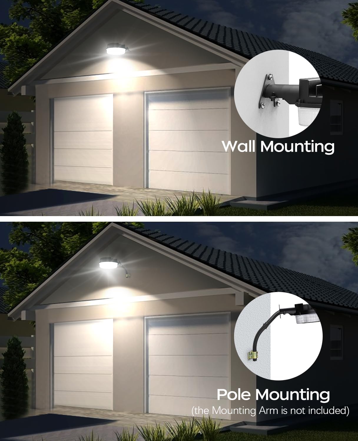 Energy-Efficient LED Wall Pack and Barn Light with Dusk to Dawn Sensor for Outdoor Lighting