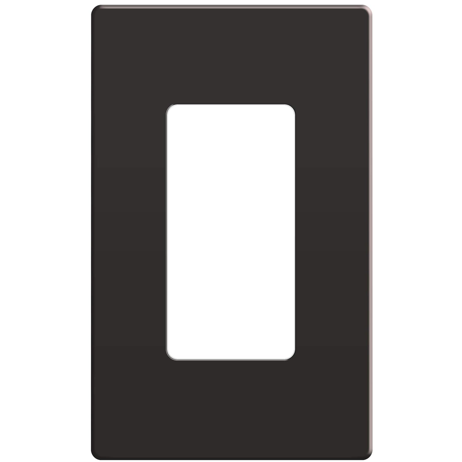 ENERLITES Elite Series 1-Gang Screwless Decorator Wall Plate Outlet Cover with Child Safety, Unbreakable Polycarbonate, Dark Bronze