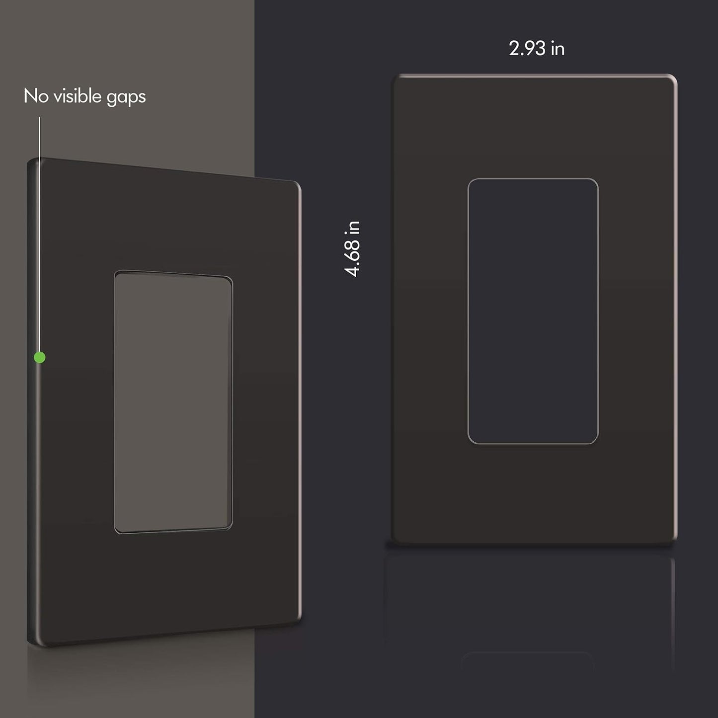 ENERLITES Elite Series 1-Gang Screwless Decorator Wall Plate Outlet Cover with Child Safety, Unbreakable Polycarbonate, Dark Bronze