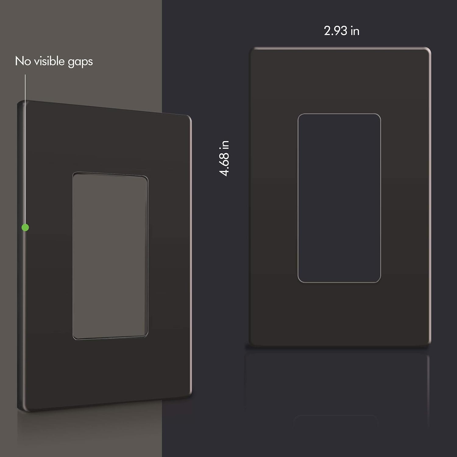 ENERLITES Elite Series 1-Gang Screwless Decorator Wall Plate Outlet Cover with Child Safety, Unbreakable Polycarbonate, Dark Bronze