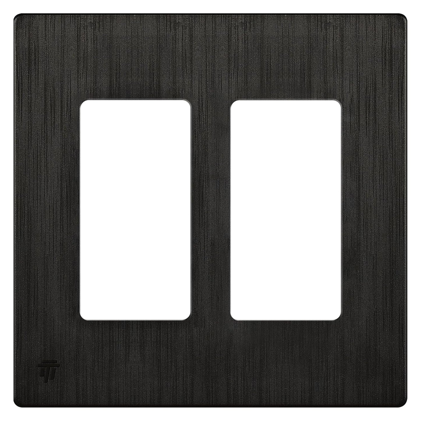 ENERLITES Elite Series 2-Gang Screwless Decorator Wall Plate in Brushed Dark Bronze - Child Safe Outlet Cover with Gloss Finish, Unbreakable Polycarbonate Thermoplastic - SI8832-BDB