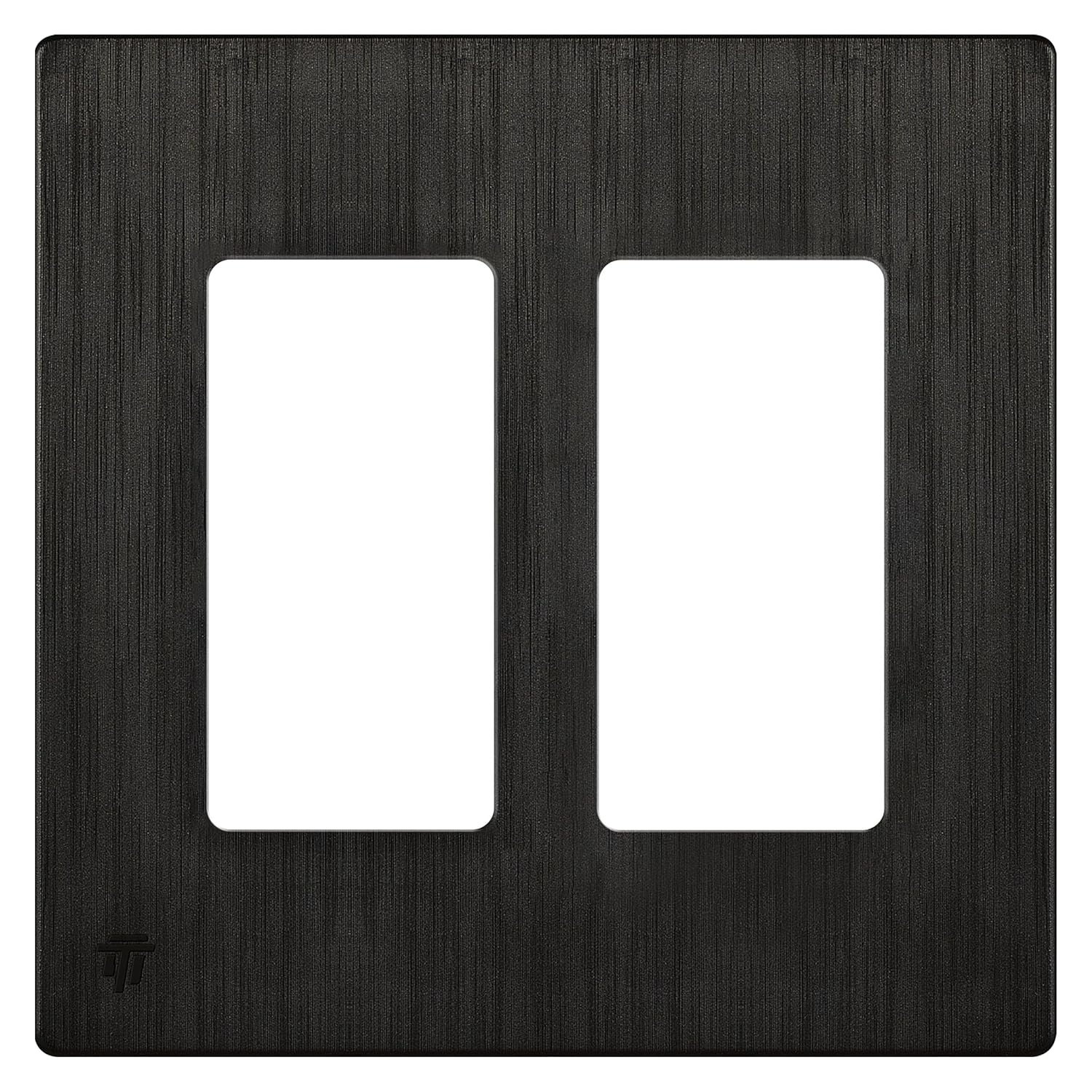 ENERLITES Elite Series 2-Gang Screwless Decorator Wall Plate in Brushed Dark Bronze - Child Safe Outlet Cover with Gloss Finish, Unbreakable Polycarbonate Thermoplastic - SI8832-BDB