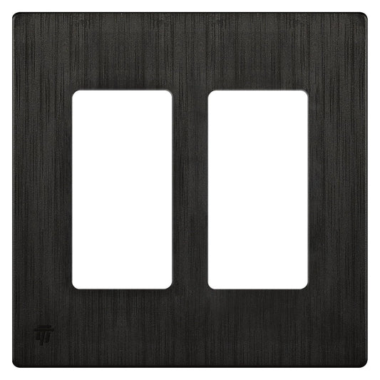 ENERLITES Elite Series 2-Gang Screwless Decorator Wall Plate in Brushed Dark Bronze - Child Safe Outlet Cover with Gloss Finish, Unbreakable Polycarbonate Thermoplastic - SI8832-BDB