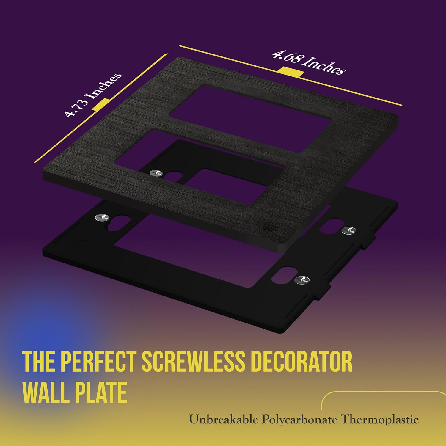 ENERLITES Elite Series 2-Gang Screwless Decorator Wall Plate in Brushed Dark Bronze - Child Safe Outlet Cover with Gloss Finish, Unbreakable Polycarbonate Thermoplastic - SI8832-BDB