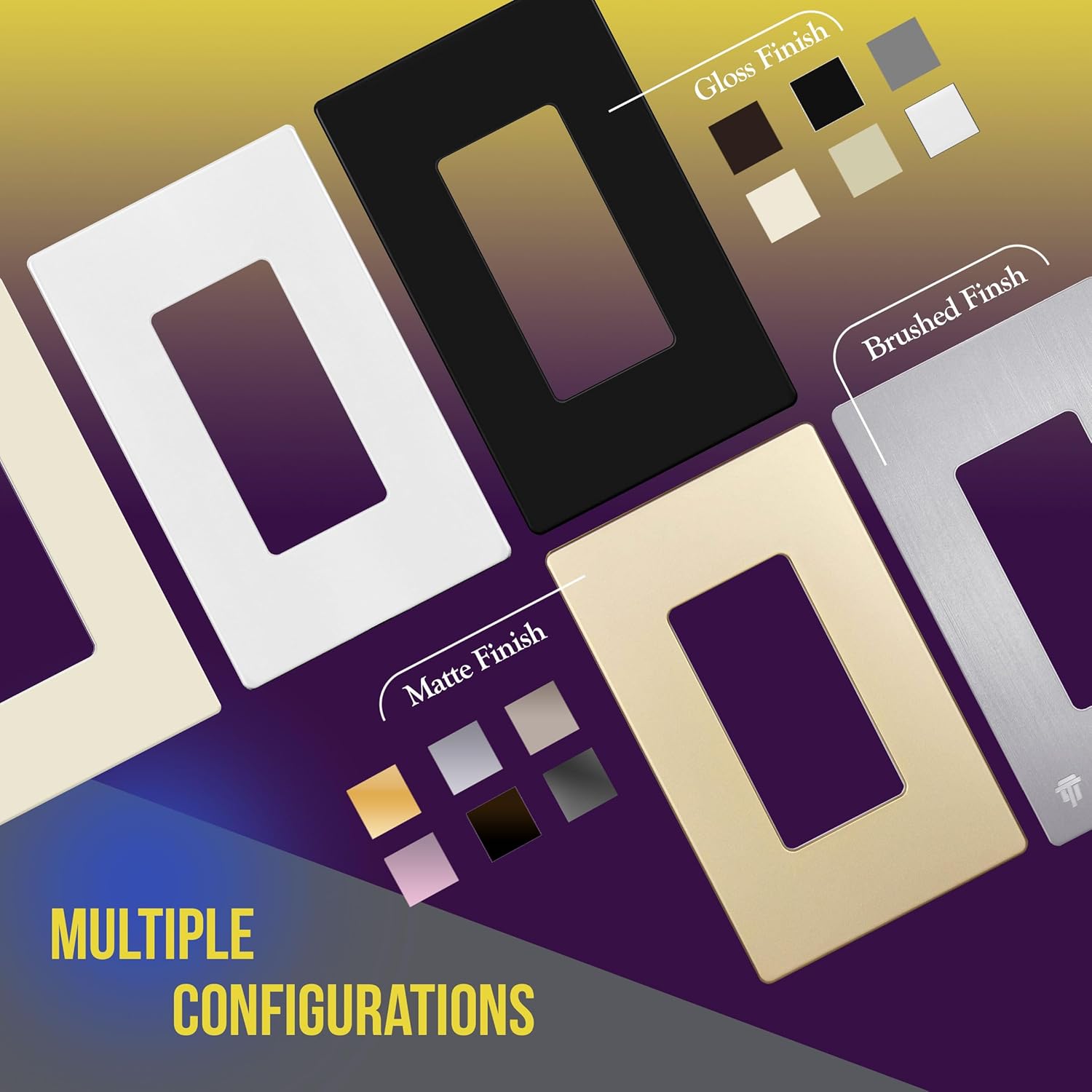 ENERLITES Elite Series 2-Gang Screwless Decorator Wall Plate in Brushed Dark Bronze - Child Safe Outlet Cover with Gloss Finish, Unbreakable Polycarbonate Thermoplastic - SI8832-BDB