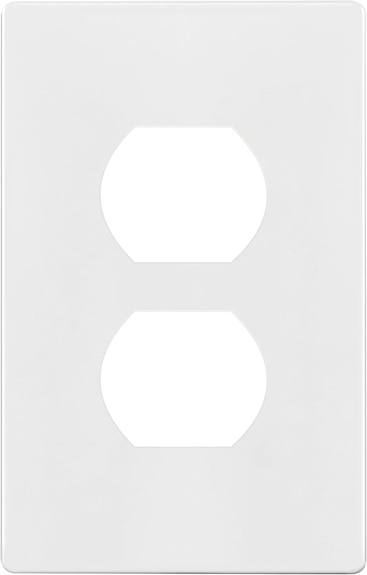 ENERLITES Screwless Standard Size 1-Gang Wall Plate, Child-Safe Outlet Cover, Unbreakable Polycarbonate, Glossy White, UL Listed