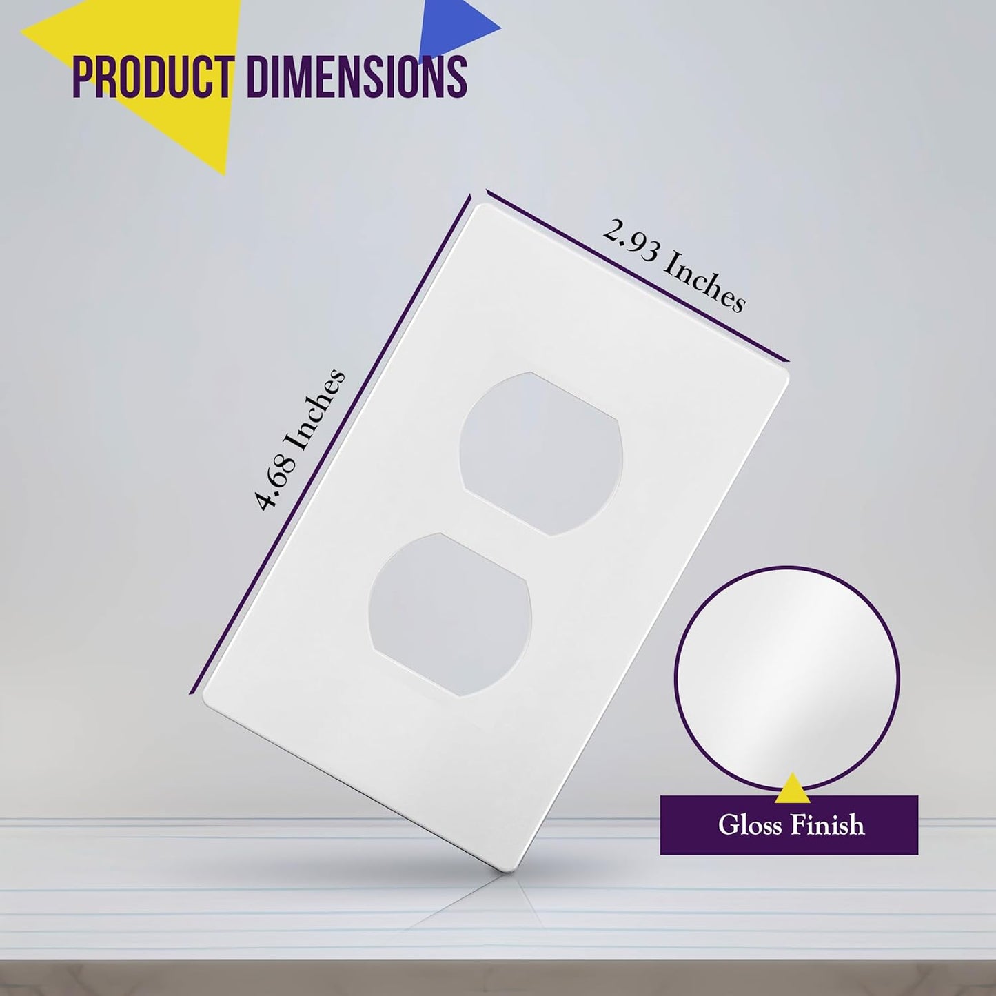 ENERLITES Screwless Standard Size 1-Gang Wall Plate, Child-Safe Outlet Cover, Unbreakable Polycarbonate, Glossy White, UL Listed