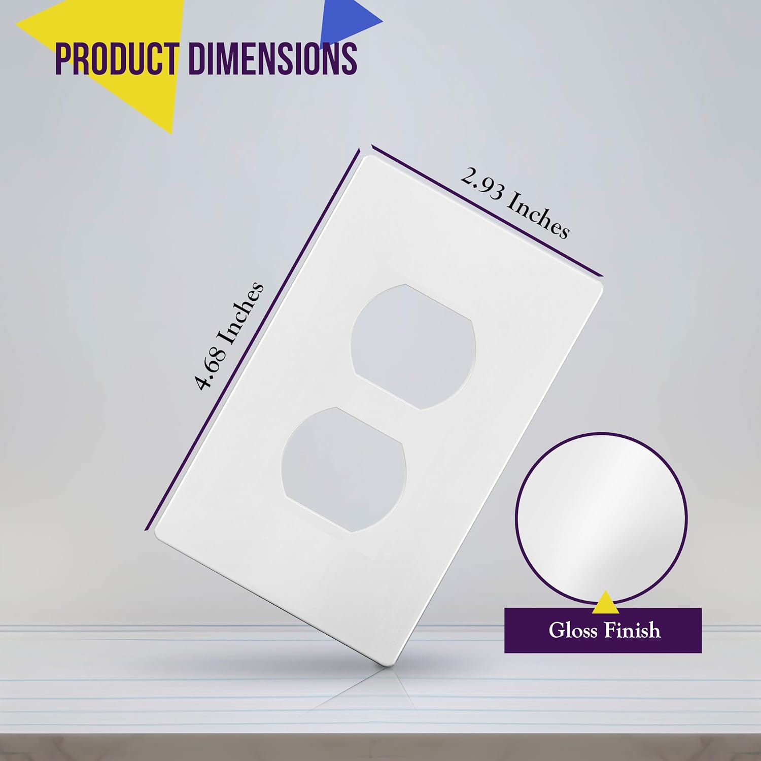 ENERLITES Screwless Standard Size 1-Gang Wall Plate, Child-Safe Outlet Cover, Unbreakable Polycarbonate, Glossy White, UL Listed