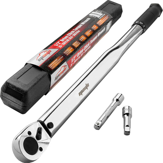 EPAuto 1/2-Inch Drive Click Torque Wrench for Precise Tightening, 25-250 ft.-lb. / 33.9-338.9 Nm Range