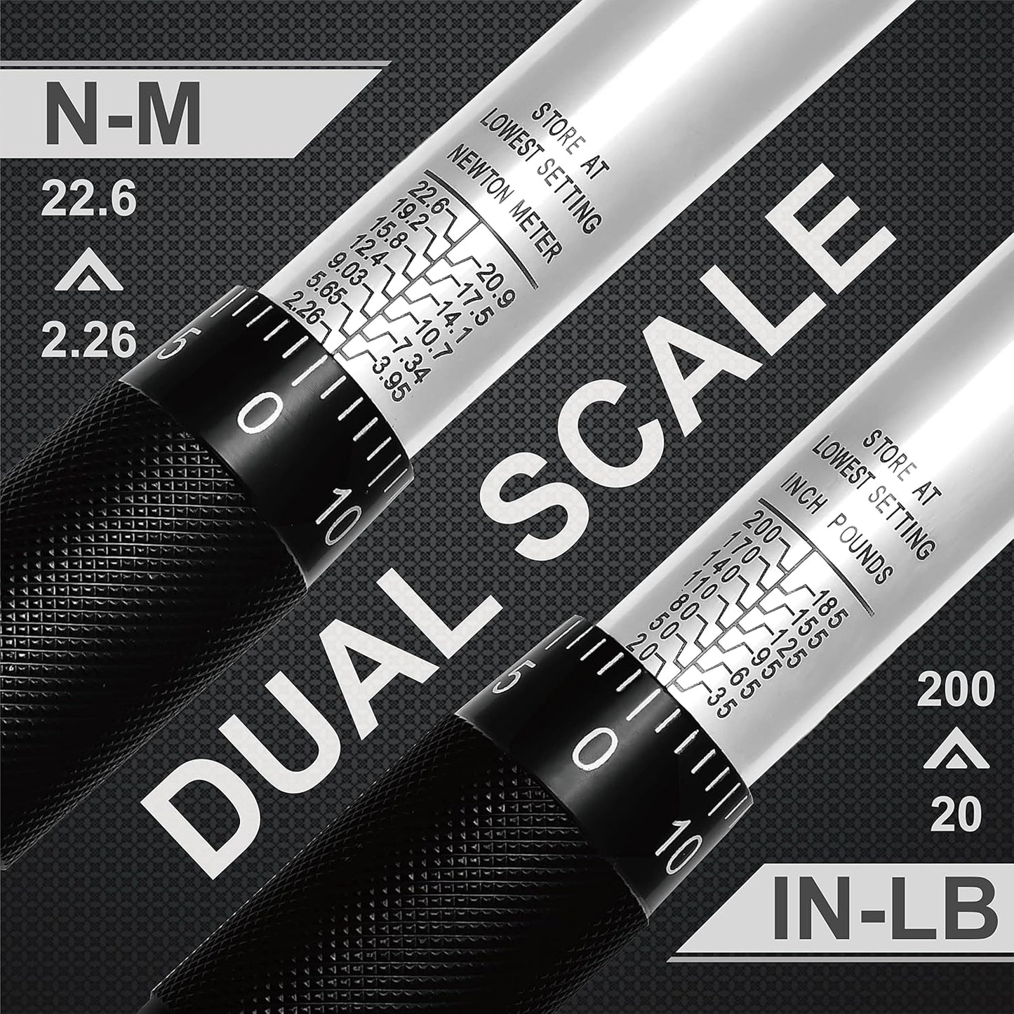 EPAuto 1/4-Inch Drive Click Torque Wrench for Precise Tightening (20-200 in.-lb. / 2.26 ~ 22.6 Nm)