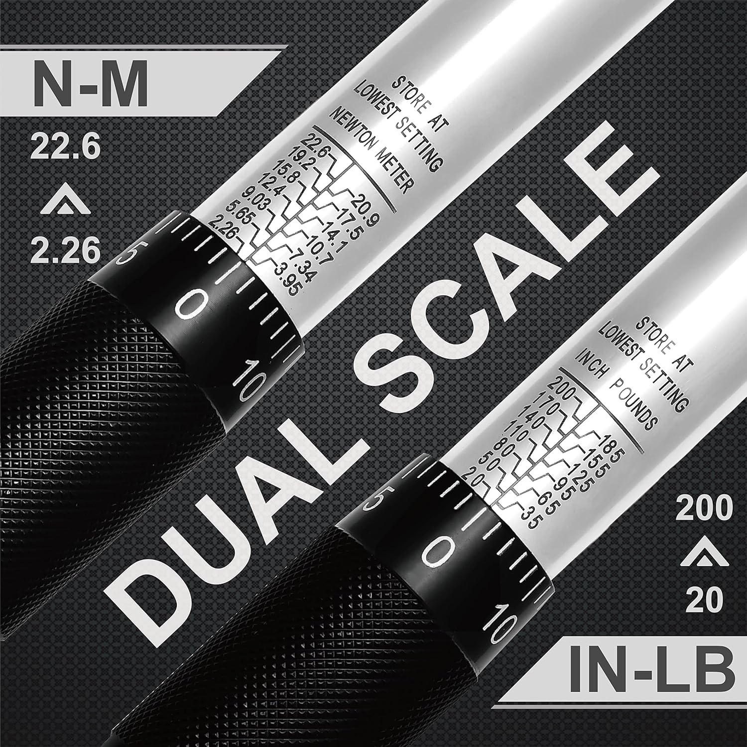 EPAuto 1/4-Inch Drive Click Torque Wrench for Precise Tightening (20-200 in.-lb. / 2.26 ~ 22.6 Nm)