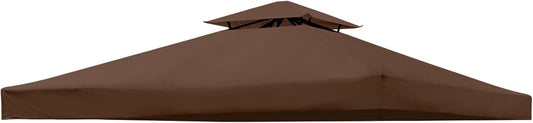 ERFEI 118"x118" Gazebo Canopy Replacement for 10x10ft Outdoor Shelter - Double Tiered Canopy Cover