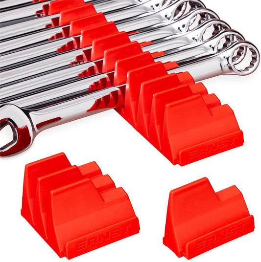 Ernst Manufacturing Wrench Pro Wrench Storage Rack for 20 Wrenches with Anti-Slip Cleats - Red - USA Made